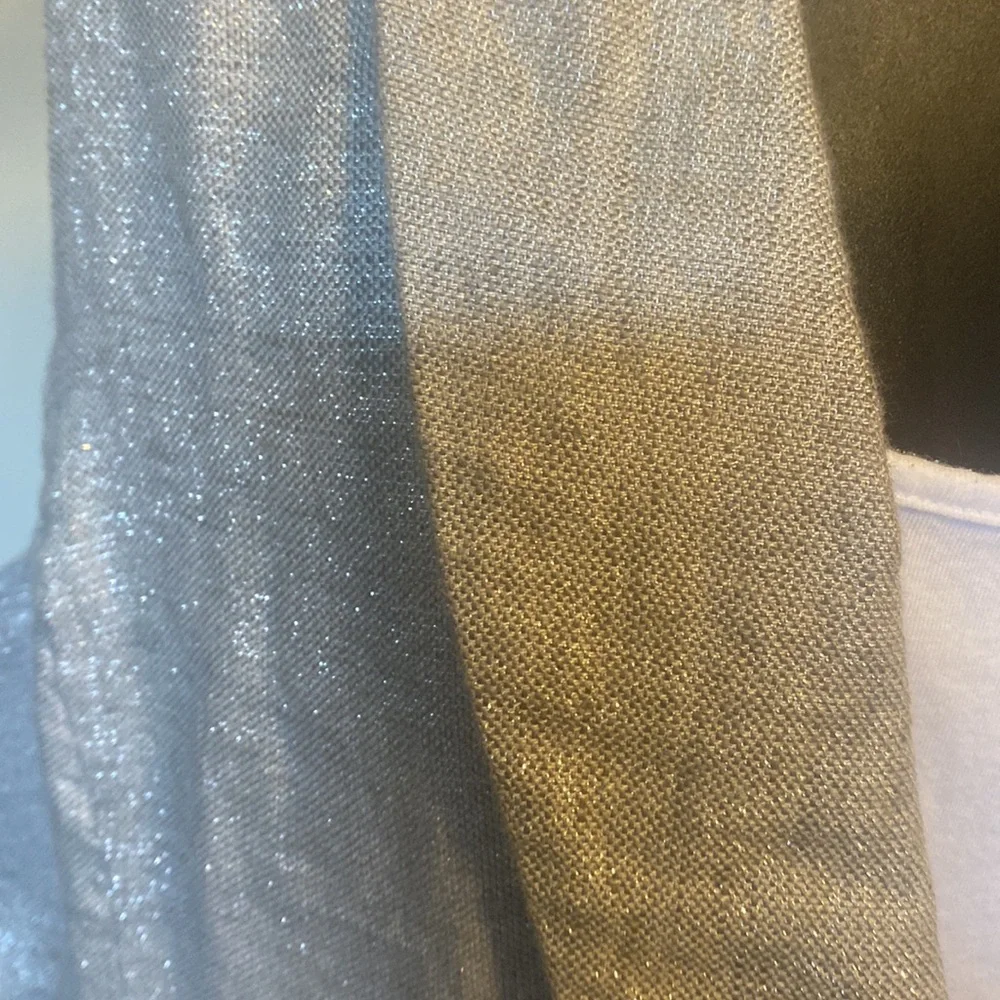 EILEEN FISHER GRAY TWINKLE LINEN WOVEN SHAWL COLLAR VEST - Picture 4 of 12
